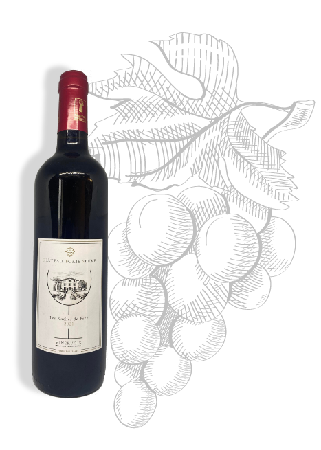 Roches de Prat, Vin AOP Minervois Rouge du Château Borie Neuve. Cépages Carignan, Syrah, Grenache, Cinsault